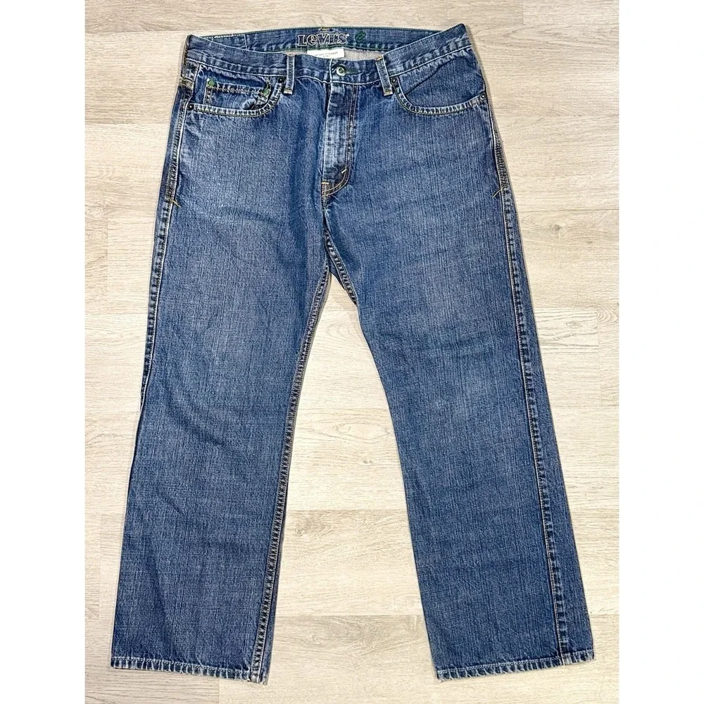 Levi's 539 Vintage Straight Jeans Men's 34x30 Blue Organic Cotton Green Tab Y2K